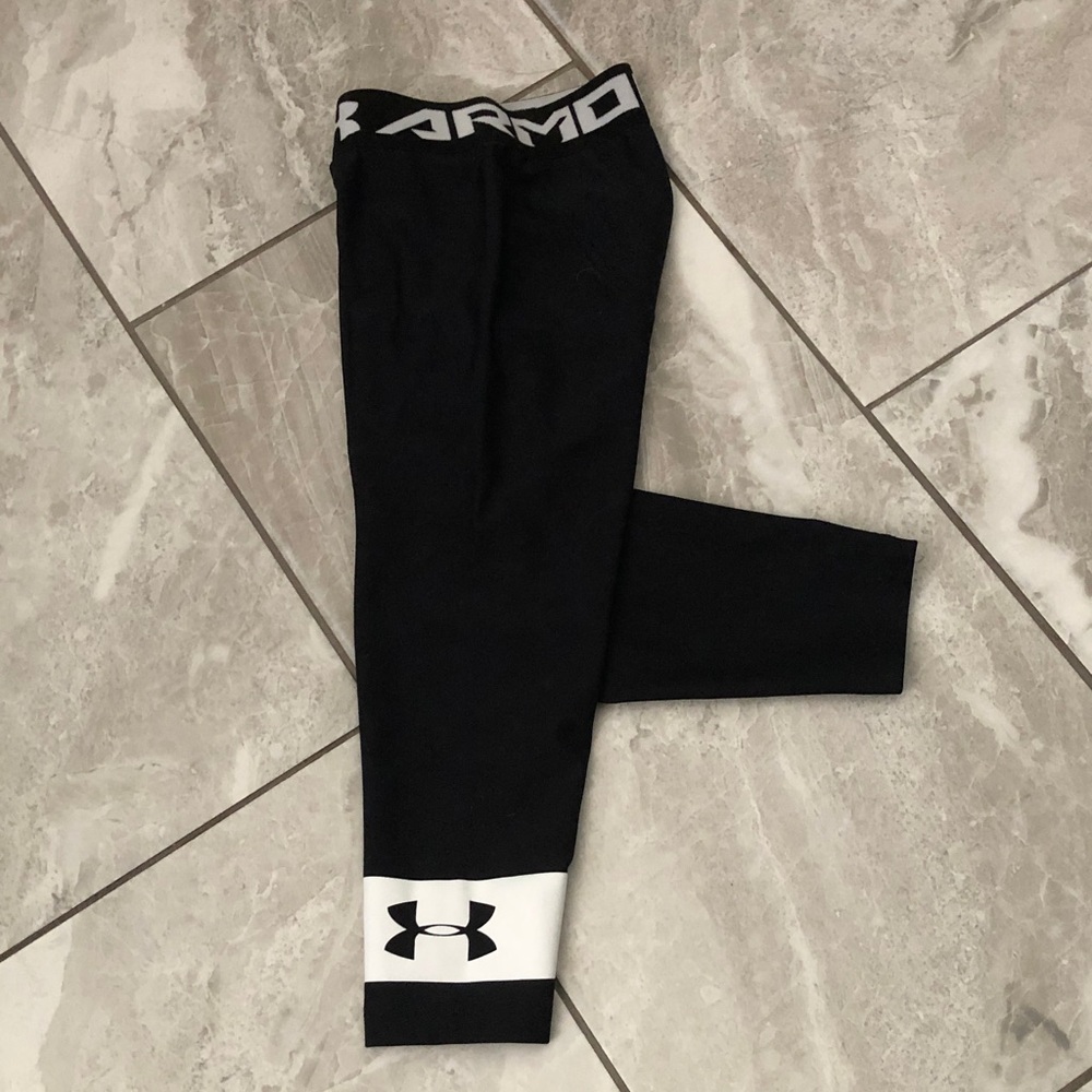 UNDER ARMOUR Heatgear  Boys Active Tights Leggings | YXS